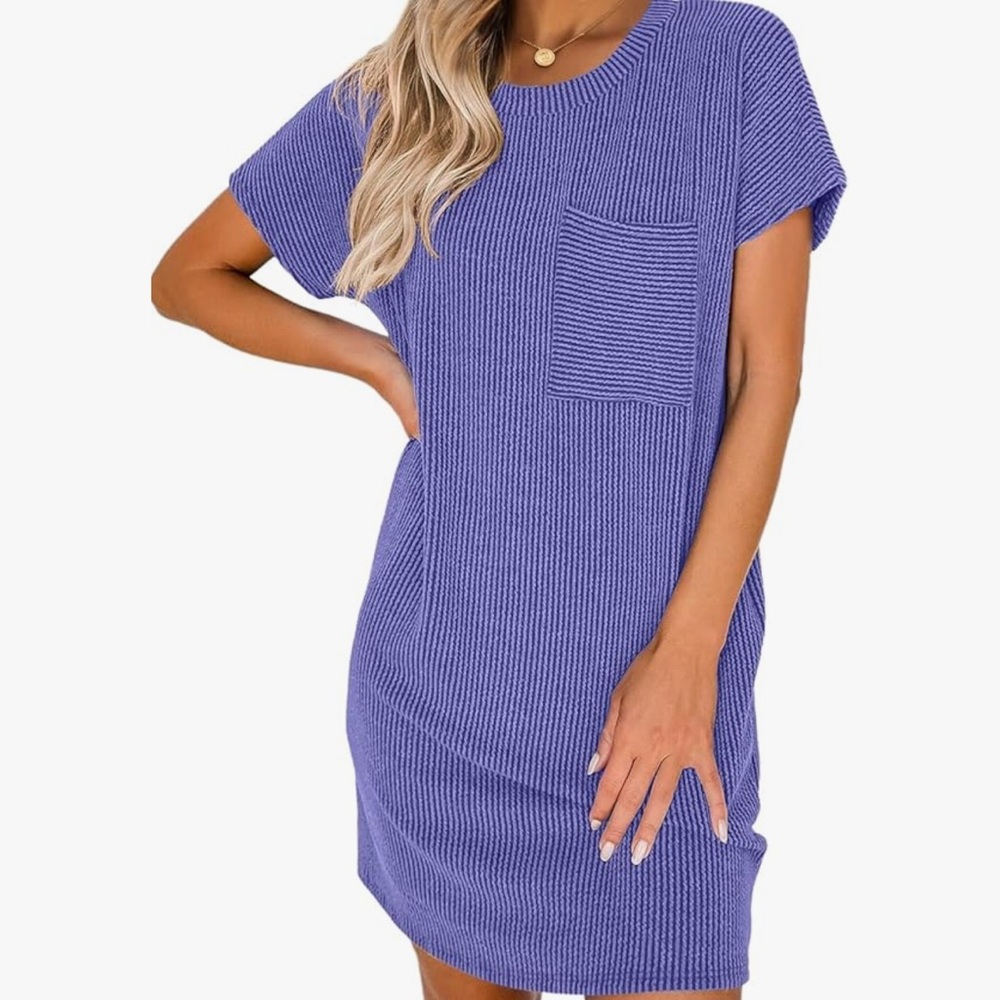 Chic Nation Purple Ribbed Dress